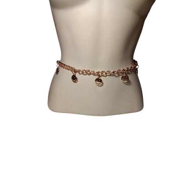 Belt Gold Tone Happy Face Charms Chain Waist Jewelry 36\
